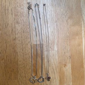 3 Christian silver necklaces